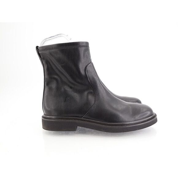 Franco Sarto Womens Astina Ankle Boots Block Heel Zip Up Manmade Black 9M - Picture 2 of 11